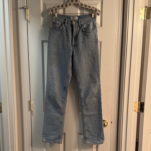 Agolde Light Blue Straight Jeans - Picture 1 of 7